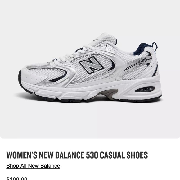 New Balance Women's 530 Sneakers - White and Black - Picture 1 of 4